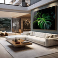 Quadro Decorativo Monstera Vibrante - quadros decorativos 1 Tela, 1 Tela Horizontal - em sala moderna