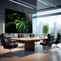 Quadro Decorativo Monstera Vibrante - quadros decorativos 1 Tela, 1 Tela Horizontal - em escritorio elegante