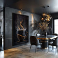 Quadro Decorativo: Encanto Moderno e Luxuoso para sua Sala - quadros decorativos para sala 1 Tela Vertical, 3 Telas - em ambiente decorado
