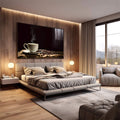 Quadro Decorativo Essência de Café: Desperte Seus Sentidos - quadros decorativos 1 Tela, 1 Tela Horizontal - em escritorio elegante