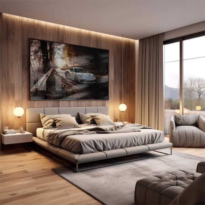 Quadro Decorativo: Elegância Veloz em Tela Única - quadros decorativos 1 Tela, 1 Tela Horizontal - em escritorio elegante