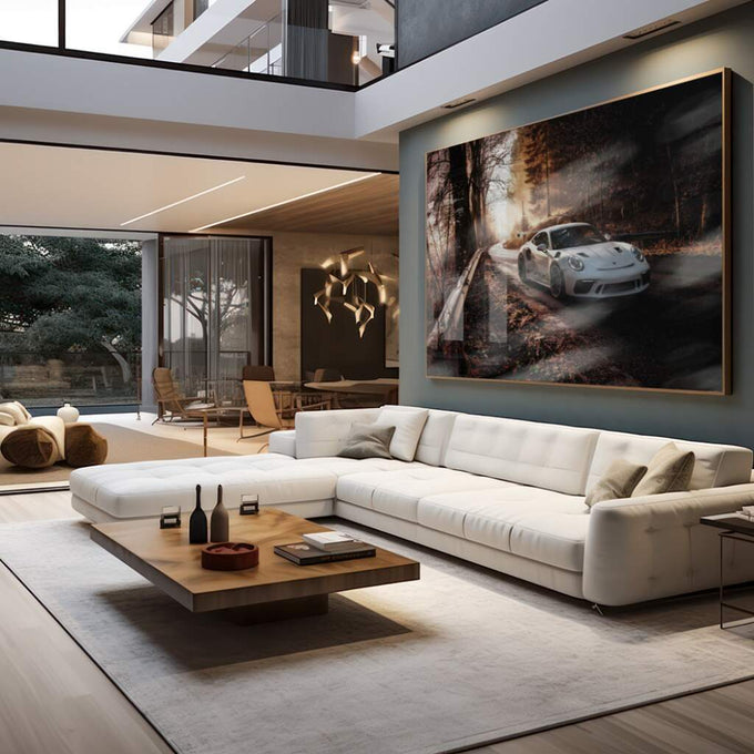 Quadro Decorativo: Elegância Veloz em Tela Única - quadros decorativos para sala 1 Tela, 1 Tela Horizontal - em living room premium