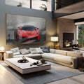 Quadro Decorativo Carro Vermelho: Velocidade e Estilo - quadros decorativos 1 Tela, 1 Tela Horizontal - em sala moderna