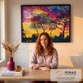 Quadro Decorativo Pôr do Sol Encantado em escritorio moderno - quadros decorativos para sala