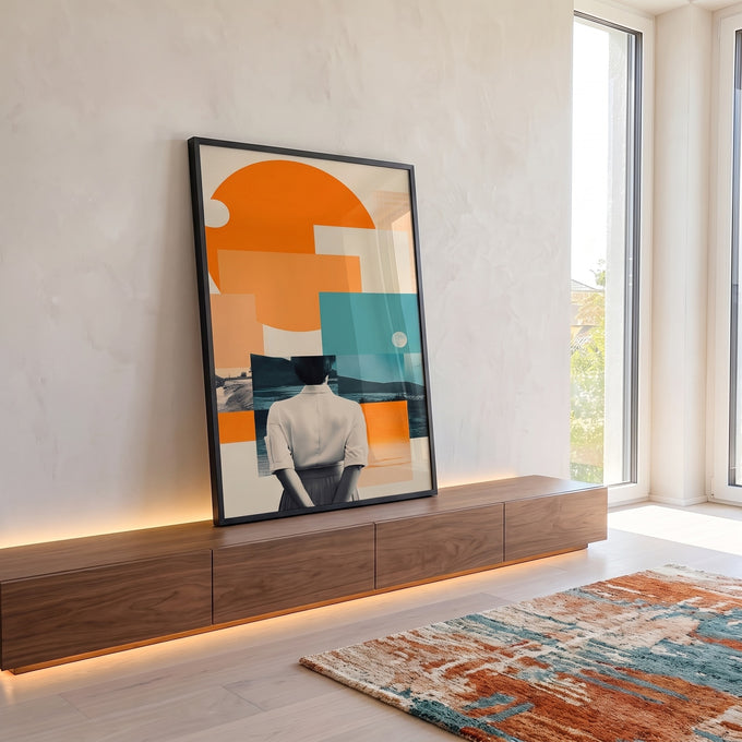 Quadro Decorativo Reflexão Moderna Imagine-se em ambiente decorado - quadros decorativos para sala
