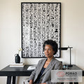Quadro Decorativo Hieróglifos Modernos em escritorio moderno - quadros decorativos para sala
