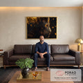 Quadro Decorativo Leão Majestoso e seu Esplendor em sala de estar moderna - quadros decorativos para sala