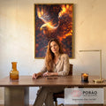 Quadro Decorativo Águia em Chamas: Poder e Liberdade em escritorio moderno - quadros decorativos para sala