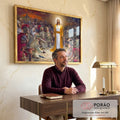Quadro Decorativo: Luz de Fé - Sublime Cena de Jesus em escritorio moderno - quadros decorativos para sala