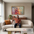 Quadro Decorativo Geometria Luminosa - Um Toque Moderno em sala de estar moderna - quadros decorativos para sala