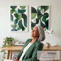 Quadro Decorativo Geometria Verde em escritorio moderno - quadros decorativos para sala