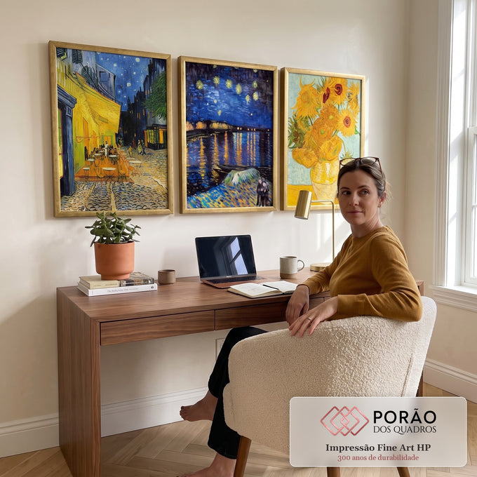 Quadro Decorativo Van Gogh: Inspiração que Transcende em escritorio moderno - quadros decorativos para sala