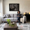 Quadro Decorativo Majestade da Família de Leões em sala de estar moderna - quadros decorativos para sala