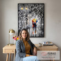 Quadro Decorativo: Íntimo Momento de Amor na Chuva em escritorio moderno - quadros decorativos para sala