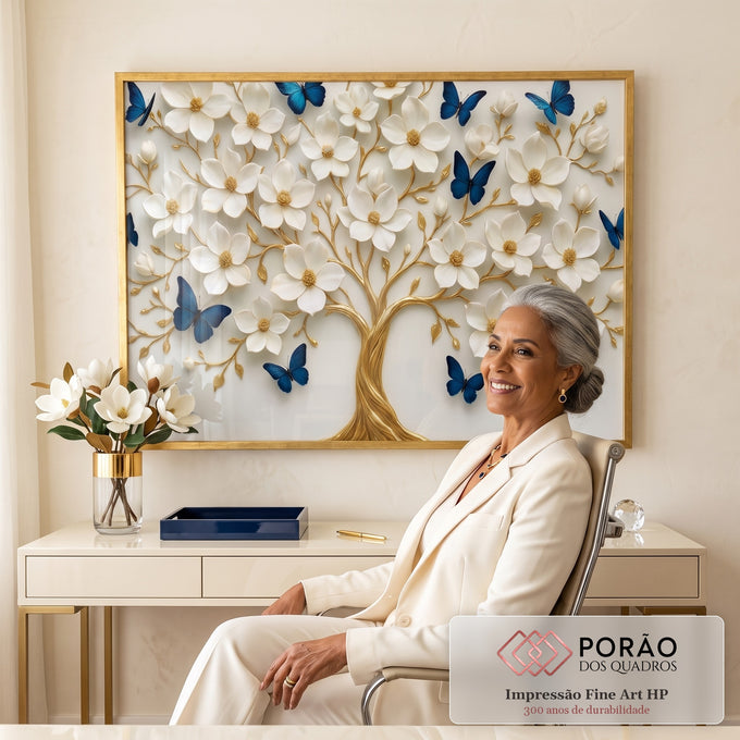 Quadro Decorativo Árvore da Vida em escritorio moderno - quadros decorativos para sala