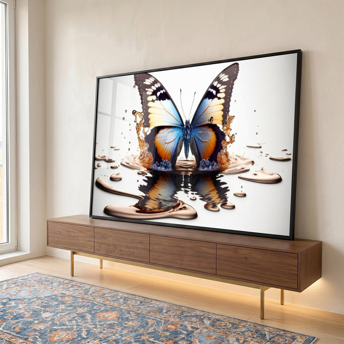 Quadro Decorativo Borboleta em Movimento - Toque Elegante em ambiente decorado - quadros decorativos para sala