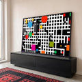 Quadro Decorativo Abstrato Vibrante em ambiente decorado - quadros decorativos para sala