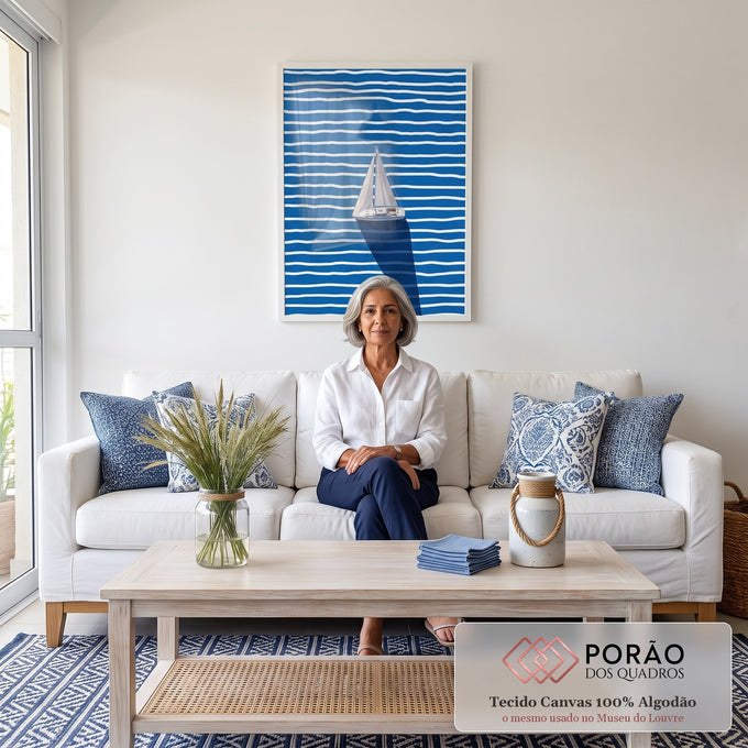 Quadro Decorativo Vela ao Vento em sala de estar moderna - quadros decorativos para sala