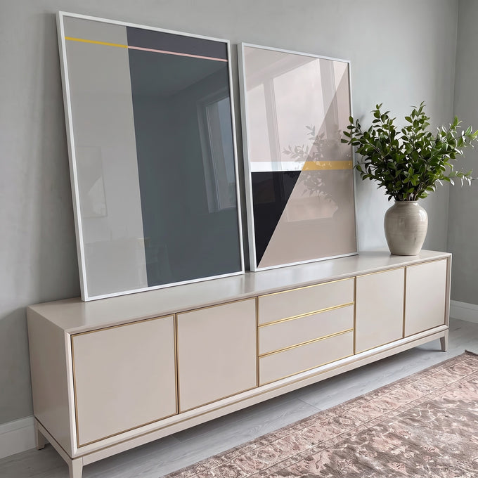 Quadro Decorativo Geometria & Movimento: Inspire-se em ambiente decorado - quadros decorativos para sala