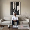 Quadro Decorativo Dinamismo Preto e Branco em sala de estar moderna - quadros decorativos para sala