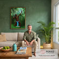Quadro Decorativo: Oxossi em Cores Vibrantes em sala de estar moderna - quadros decorativos para sala