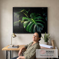 Quadro Decorativo Monstera Vibrante em escritorio moderno - quadros decorativos para sala