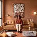 Quadro Decorativo Abstração Geométrica - Elegância Minimalista em sala de estar moderna - quadros decorativos para sala