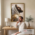 Quadro Decorativo Jesus Aura de Fé e Inspiração em escritorio moderno - quadros decorativos para sala