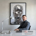 Quadro Decorativo Metálico Rosto - Sofisticação e Modernidade para Seu Ambiente em escritorio moderno - quadros decorativos para sala