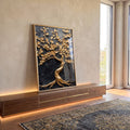 Quadro Decorativo Árvore Nobre Dourada em ambiente decorado - quadros decorativos para sala