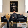 Quadro Decorativo Poseidon com Tridente - Arte Luxuosa para Sua Casa em sala de estar moderna - quadros decorativos para sala