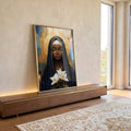 Quadro Decorativo A Paz De Nossa Senhora de Aparecida em ambiente decorado - quadros decorativos para sala