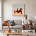 Quadro Decorativo Cavalo em Movimento em sala de estar moderna - quadros decorativos para sala