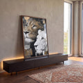 Quadro Decorativo Leões Estilizados Modernos em ambiente decorado - quadros decorativos para sala