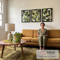 Quadro Decorativo Geométrico em Verde em sala de estar moderna - quadros decorativos para sala