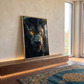 Quadro Decorativo Leão Radiante - Força e Beleza para Sua Casa em ambiente decorado - quadros decorativos para sala