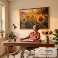 Quadro Decorativo Girassol: Brilho Solar Intenso em escritorio moderno - quadros decorativos para sala