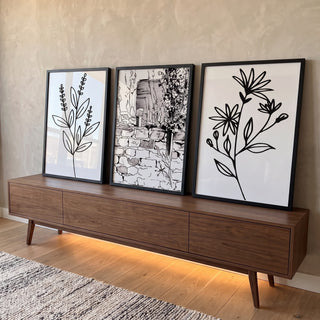 Quadro Decorativo Botânica Elegante - Toque Natural Único em ambiente decorado - quadros decorativos para sala