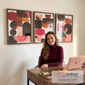 Quadro Decorativo Três Painéis Abstrato em escritorio moderno - quadros decorativos para sala