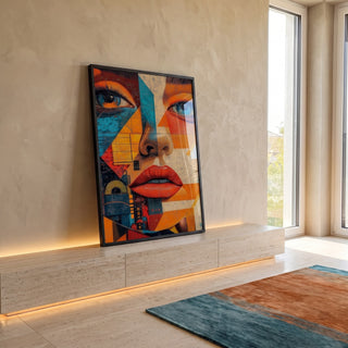 Quadro Decorativo Abstração Feminina em ambiente decorado - quadros decorativos para sala