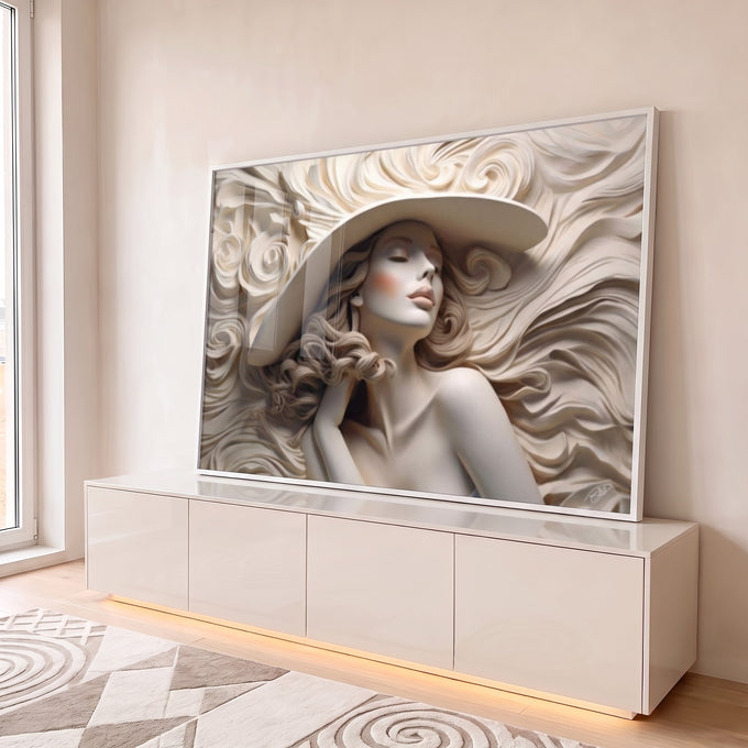 Quadro Decorativo Reflexo da Elegância: Transforme Seu Espaço em ambiente decorado - quadros decorativos para sala