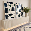 Quadro Decorativo Dupla de Beleza Abstrata em ambiente decorado - quadros decorativos para sala