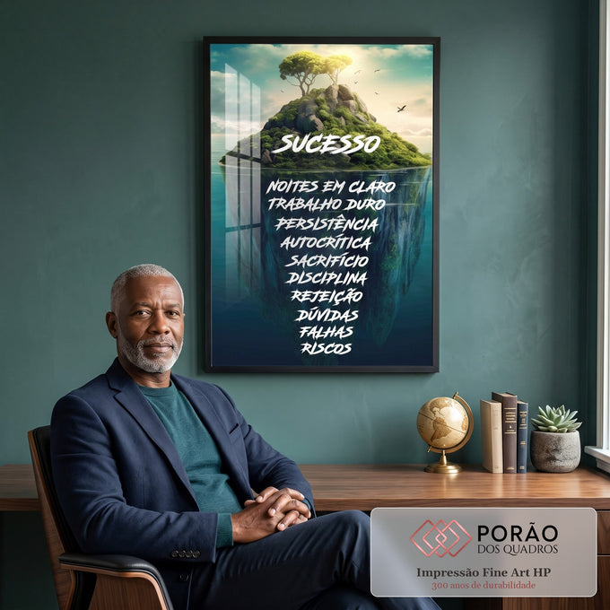 Quadro Decorativo Ilha do Sucesso - Captura Seus Sonhos em escritorio moderno - quadros decorativos para sala