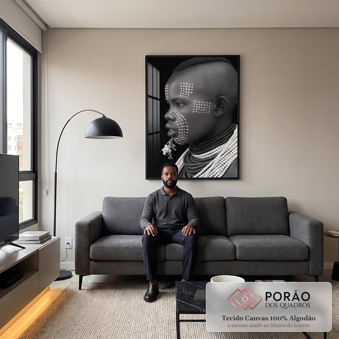 Quadro Decorativo Emoção em Preto e Branco em sala de estar moderna - quadros decorativos para sala