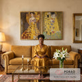 Quadro Decorativo: Luxo de Gustav Klimt em Sua Pureza em sala de estar moderna - quadros decorativos para sala