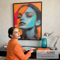 Quadro Decorativo Retrato em Formas Contemporâneas em escritorio moderno - quadros decorativos para sala