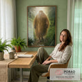 Quadro Decorativo Orixá Omolu: Cura e Terra em escritorio moderno - quadros decorativos para sala
