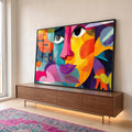Quadro Decorativo - Retrato Abstrato da Emoção Vibrante em ambiente decorado - quadros decorativos para sala