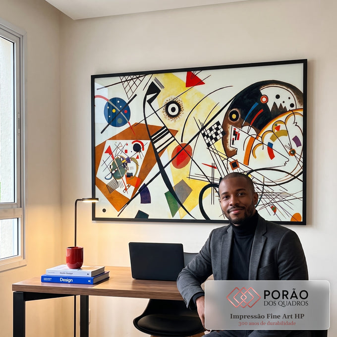 Quadro Decorativo - Energia Minimalista Vibrante em escritorio moderno - quadros decorativos para sala
