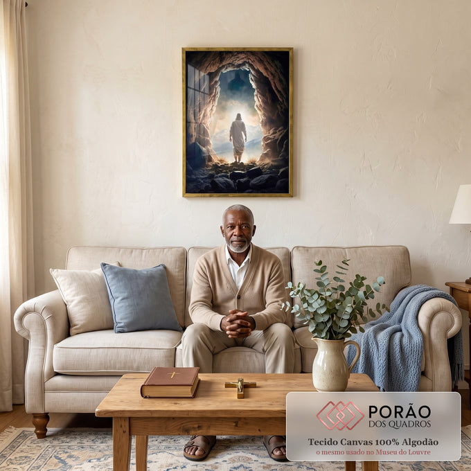 Quadro Decorativo: Luz Espiritual - Caminho de Fé em sala de estar moderna - quadros decorativos para sala